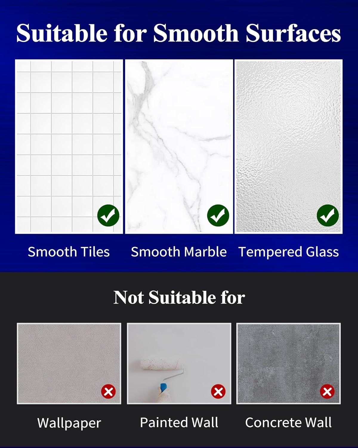 imageKitsure Large Shower Caddy 2 Pack Adhesive Shower Organizer Rustproof Stainless Steel Shelves NoDrill Bathroom Organizers and Storage BlackBrown