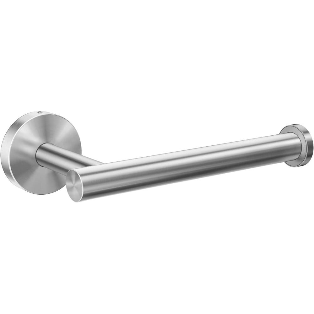 imageKitsure Toilet Paper Holder Wall Mount  Sturdy Round Matte Black Toilet Paper Holder for Mega Roll Premium 304 Stainless Steel Toilet Paper Roll Holder for Bathroom Washroom BlackSilver