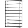 imageKitsure Shoe Rack for Closet  9Tier Shoe Organizer with Hook Rack LargeCapacity ampamp SpaceSaving Shoe Shelf for Entryway Bedroom Living Room322quot x 118quot x 551quot Black