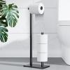 imageKitsure Toilet Paper Holder Free Standing  Large Capacity Toilet Paper Roll Holder for 4 Rolls Rustproof Toilet Paper Stand with NonSlip Stable Base Black Toilet Paper Holder Stand for Bathroom