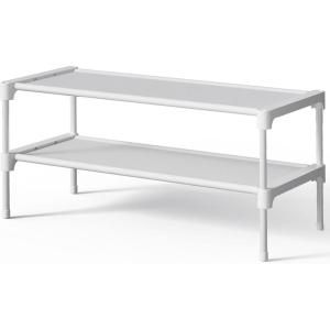 Kitsure Shoe Rack – Non-Woven Shoe Rack Shelf, Shoe Organizer for Closet, Entryway, Garage & Corridor, Stackable Shoe Shelves, 27.5″ Wide – 3 Tier, Black(White)